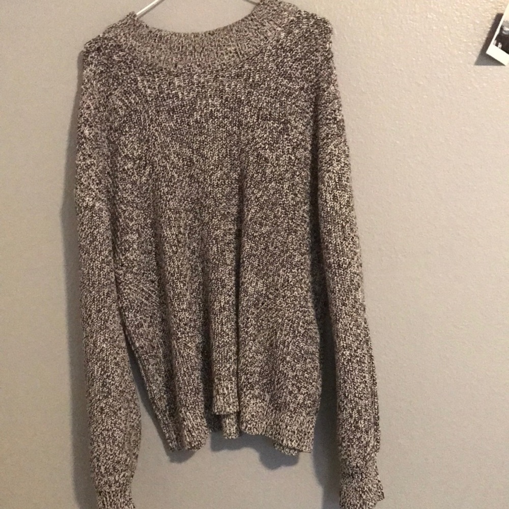Black and white stitched sweater